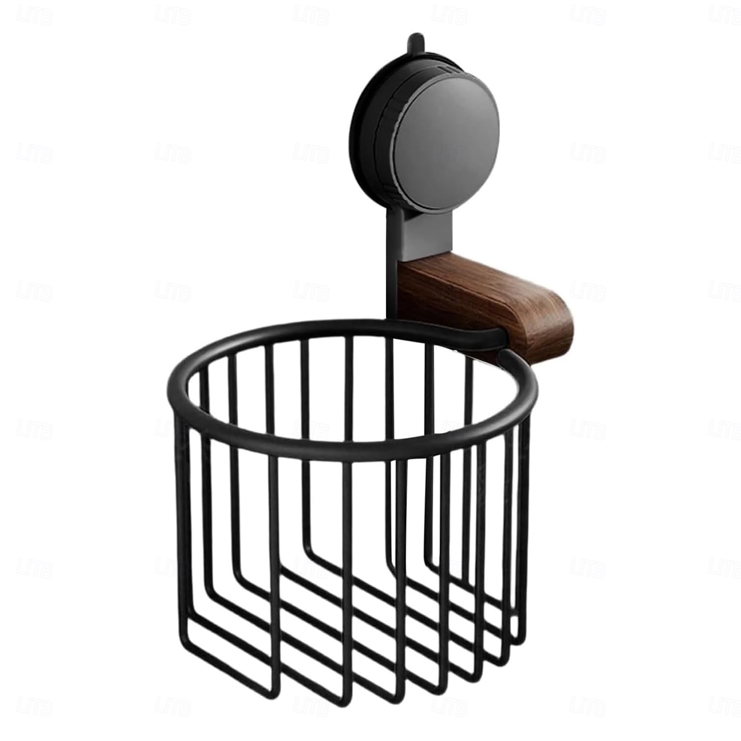 Toiletrolhouder van walnoothout, zelfklevend, zonder boren, ruimtebesparende opbergrek voor keuken of badkamer 2025 - $20.99 –P8