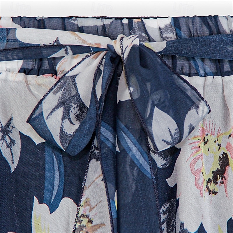 Pentru femei Fustă Leagăn Modă Casual Maxi Talie Medie Fuste Floral Imprimeu Micro-elastic Vacanță Stradă Negru Roz Îmbujorat Albastru Primăvară Șifon Poliester 2025 - $22.99 –P8