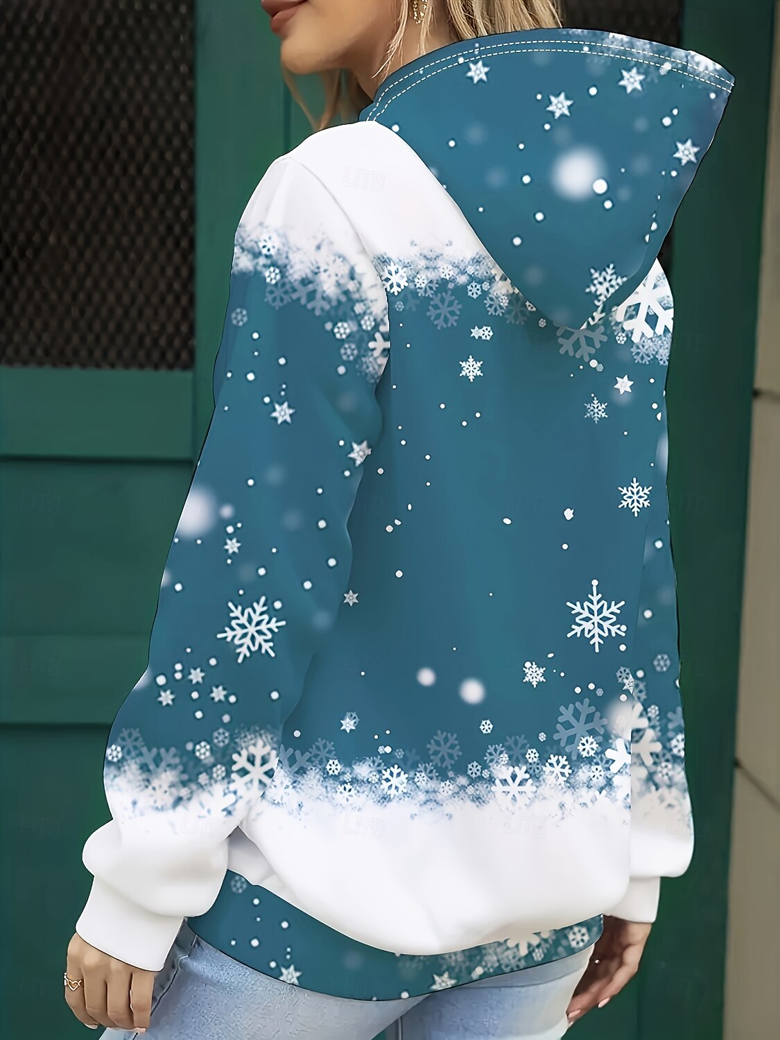 Mulheres Pulôver Moletom Com Capuz Gráfico Animal Casual Manga Longa Com Capuz Tops regulares Traje de festa para noite Rua Dia a Dia Azul Primavera Outono Inverno de 2025 por $31.99 –P2