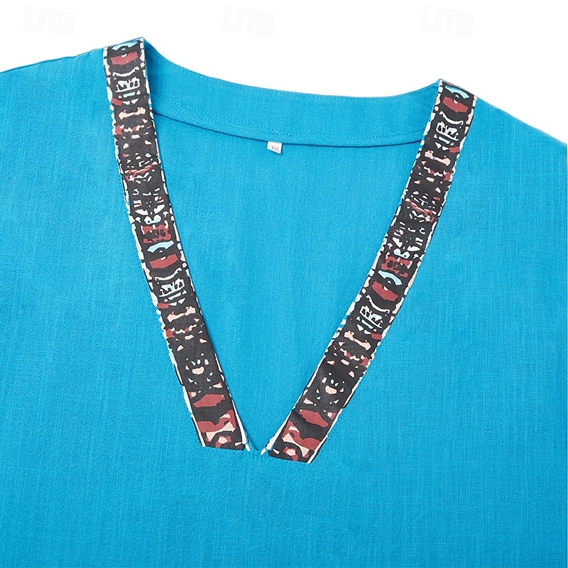 Ανδρικά Πουκάμισο Πουκάμισο Popover Καλοκαιρινό πουκάμισο Πουκάμισο παραλίας Κουρελού Διακοπές Αργίες Θαλασσί Μακρυμάνικο Χωρίς Γιακά Καλοκαίρι Άνοιξη Ρούχα Εθνικό & Θρησκευτικό 2026 - $10.49 –P8