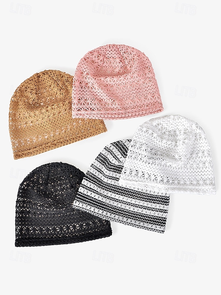 Bonnet ample en tricot de dentelle pour femme – bonnet en polyester léger et respirant pour le printemps, l'automne, les promenades en plein air et les tenues décontractées quotidiennes de 2025 ? $5.99 –P6