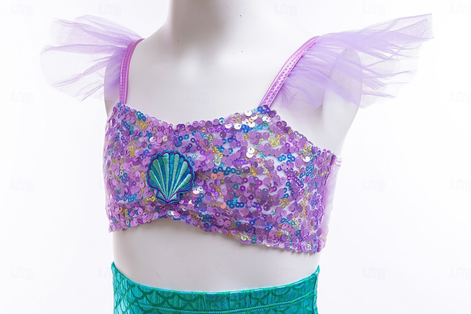 Mädchenkleid Meerjungfrau ärmellos Performance Halloweenkleid Cosplay Kostüm süß Polyester Sommer 4-7 Jahre mehrfarbig blau lila Performance Party Halloween einfache Halloweenkostüme verkleiden 2025 - $39.99 –P5