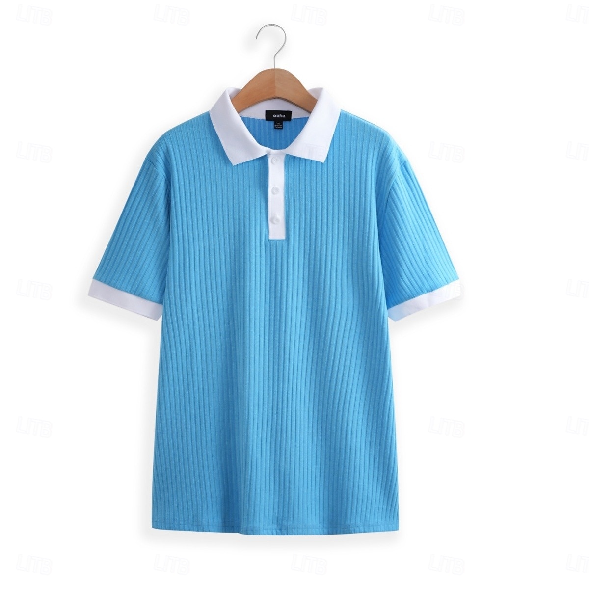 Herr Muskelskjorta Golftröja Arbete Ledigt Ribbstickad polokrage Klassisk Kortärmad Grundläggande Modern Färgblock Ribbad Sommar Vår Vår & sommar Smal passform Vit Blå Grön Grå Muskelskjorta 2025 - $25.99 –P2