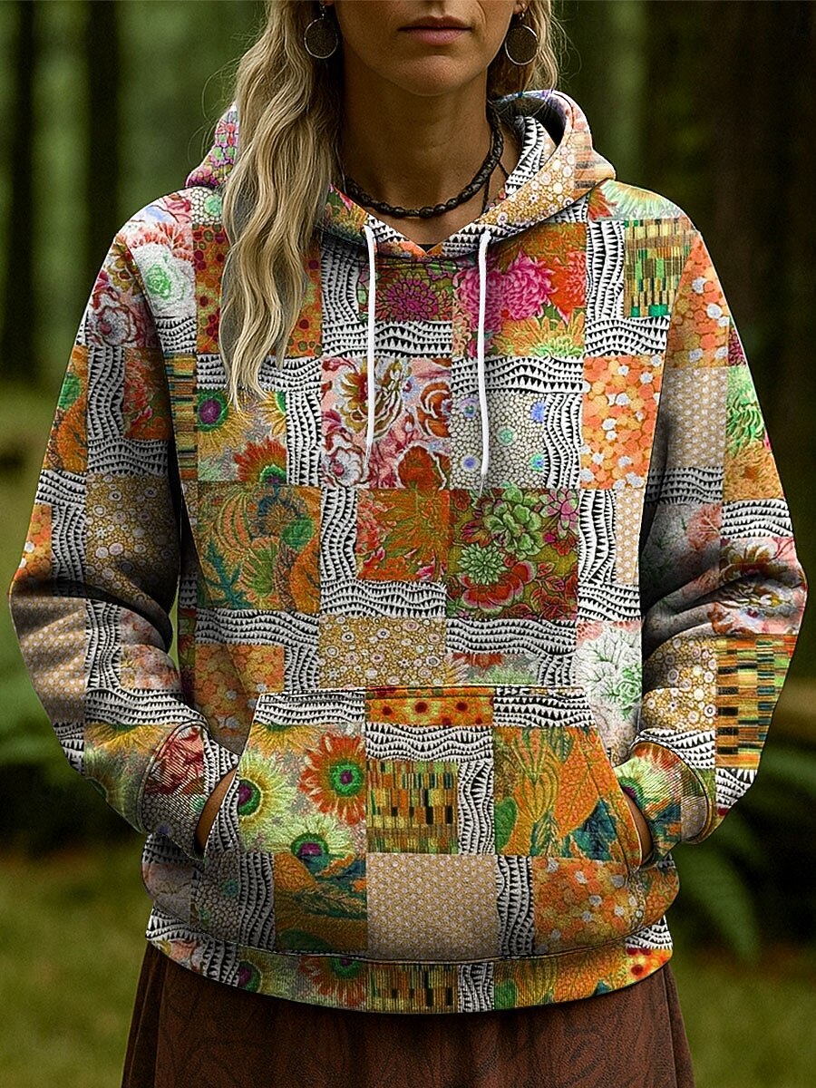 Női Pulóver Hoodie pulóver Virágos Grafika Alkalmi Hosszú ujj Kapucni Normál felsők Party estélyi viselet Utca Hétköznapi Arcpír rózsaszín Medence Narancssárga Lóhere Tavasz Ősz Tél 2025 - $28.99 –P4