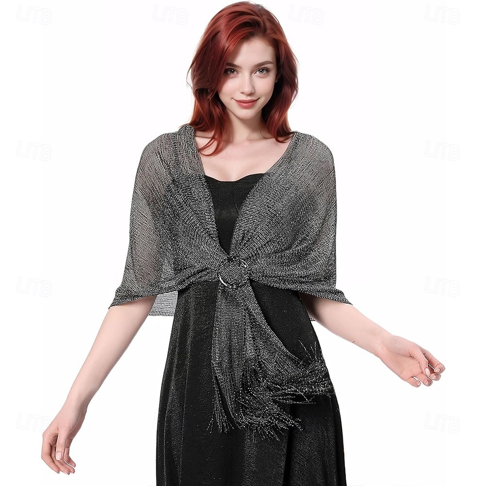 sjal og sjal til aftenkjoler - kvinner glitrende bryllup formelt elegant pashminasjal for kvinner 2025 - $23.99 –P5