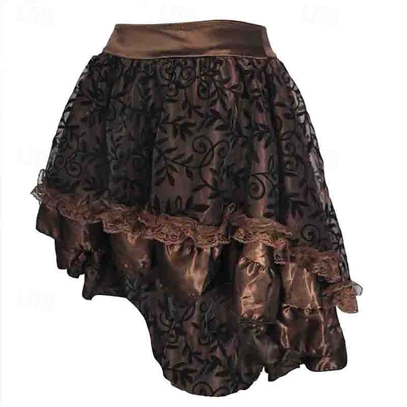 Retro / vintage Punk & goottilainen Steampunk Hameet Gootti tyttö Rimpsu Naamiaispuku Naisten Fantasia Steampunk Naamiaiset Rento / arki Aikuiset Hame 2026 - $48.99 –P8