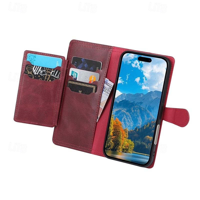 telefon Kılıf Na iPhone 17 Air 16 15 14 Pro Max Plus 16e 13 Pro Max Mini Osłona tylna Magnetyczne Stopka Gniazdo karty Retro TPU Skóra PU 2025 - $14.99 –P2