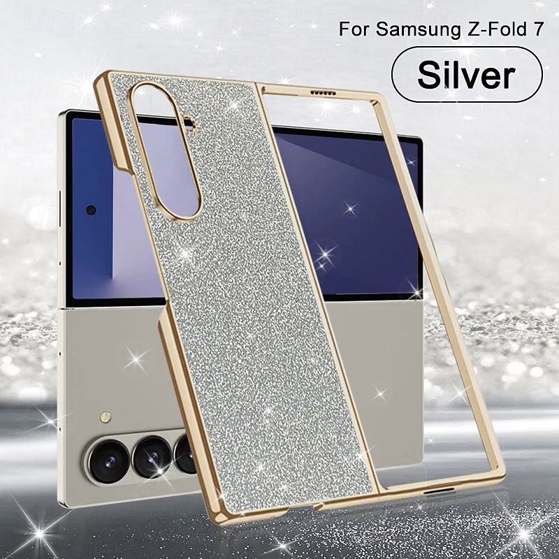 2025年 電話 ケース 用途 サムスンのギャラクシー Zフォールド7 Zフォールド6 Z Fold 5 Z Fold 4 バックカバー ブリンブリングリッターシャイニー 耐衝撃 PC PUレザー  コレクション – $15.99 –P9