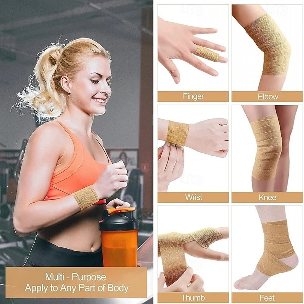 fasce elastiche sportive autoadesive colorate, fasce di supporto flessibili per ginocchia, dita, caviglie, polsi, spalle e articolazioni, protezione muscolare e prevenzione degli infortuni del 2025 a $3.49 –P14