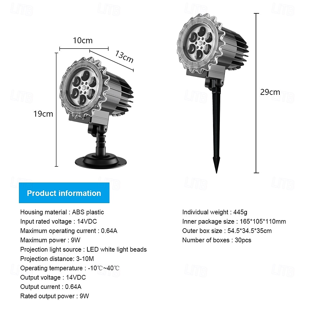 1 stuk Halloween buiten stereoscopisch projectielicht met hoge helderheid, skelet reaper grondplug in wandlamp, verticale festivalsfeer decoratieve verlichting US/EU/UK/AU plug 2025 - $32.99 –P6