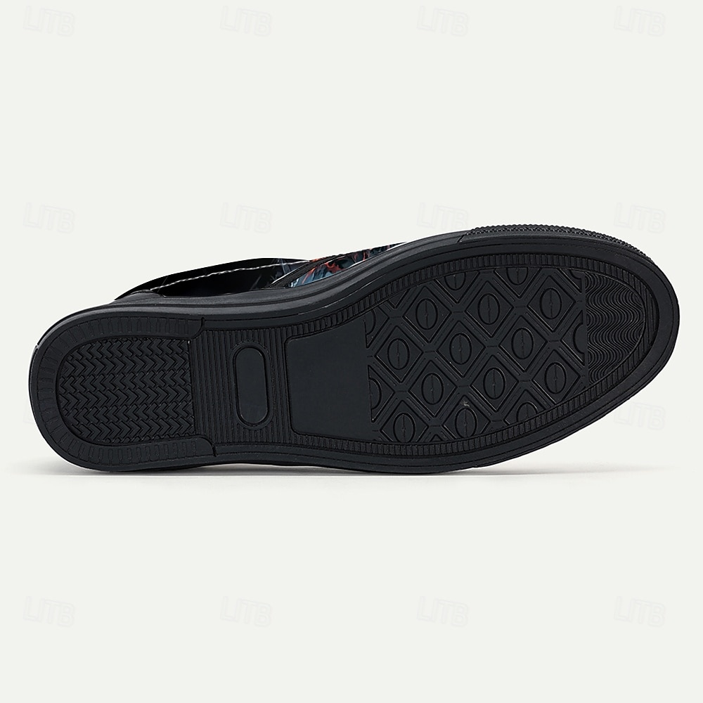 herrslip-on med halloween-dödskalletryck – kusliga, avslappnade loafers för fester, festivaler och vardagsbruk 2025 - $42.99 –P7