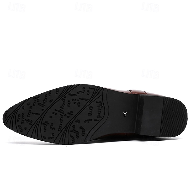 Bottines en cuir marron pour hommes avec fermeture éclair latérale et sangle à boucle, bottes habillées élégantes pour les affaires, les soirées et les occasions formelles de 2025 ? $54.99 –P6