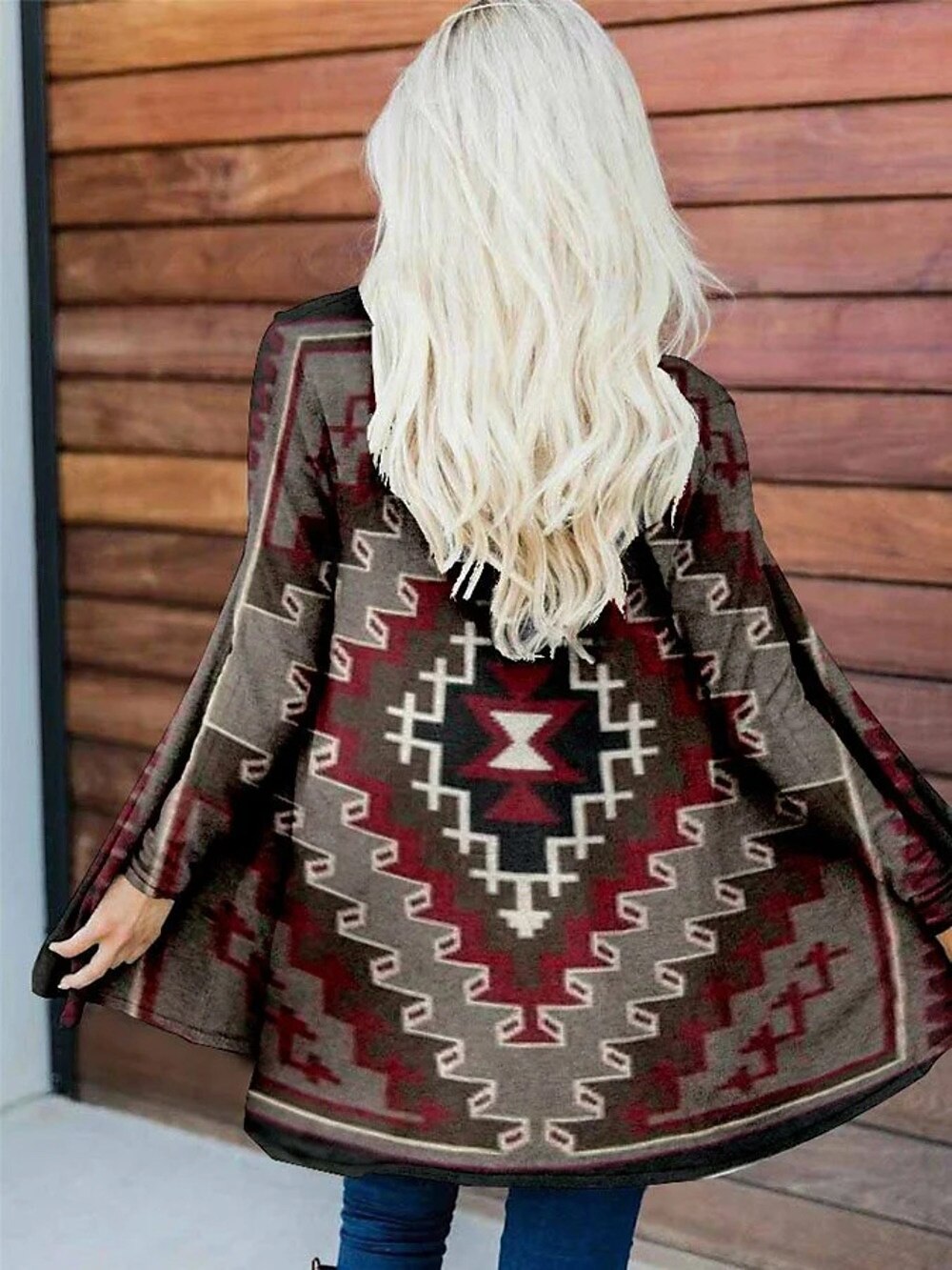 Pentru femei Sacou Cald Comfortabil Tiv neregulat Elegant Epocă Modă Modern Stradă Casual Îmbrăcăminte Atletică Zilnic Lung Fără Guler Potrivire Largă Manșon Lung Îmbrăcăminte exterioară Roșu-aprins 2025 - $23.99 –P2