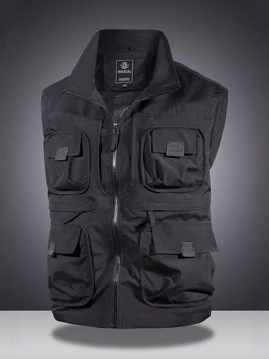 Per uomo Gilet da esterno Giacca Tattica Sport all'Aperto Casuale Per la pesca Campeggio & Escursionismo Attivo Primavera Autunno Multi-tasche Multistrato Poliestere Tattico Cerniera Collo alla del 2026 a $42.99 –P8