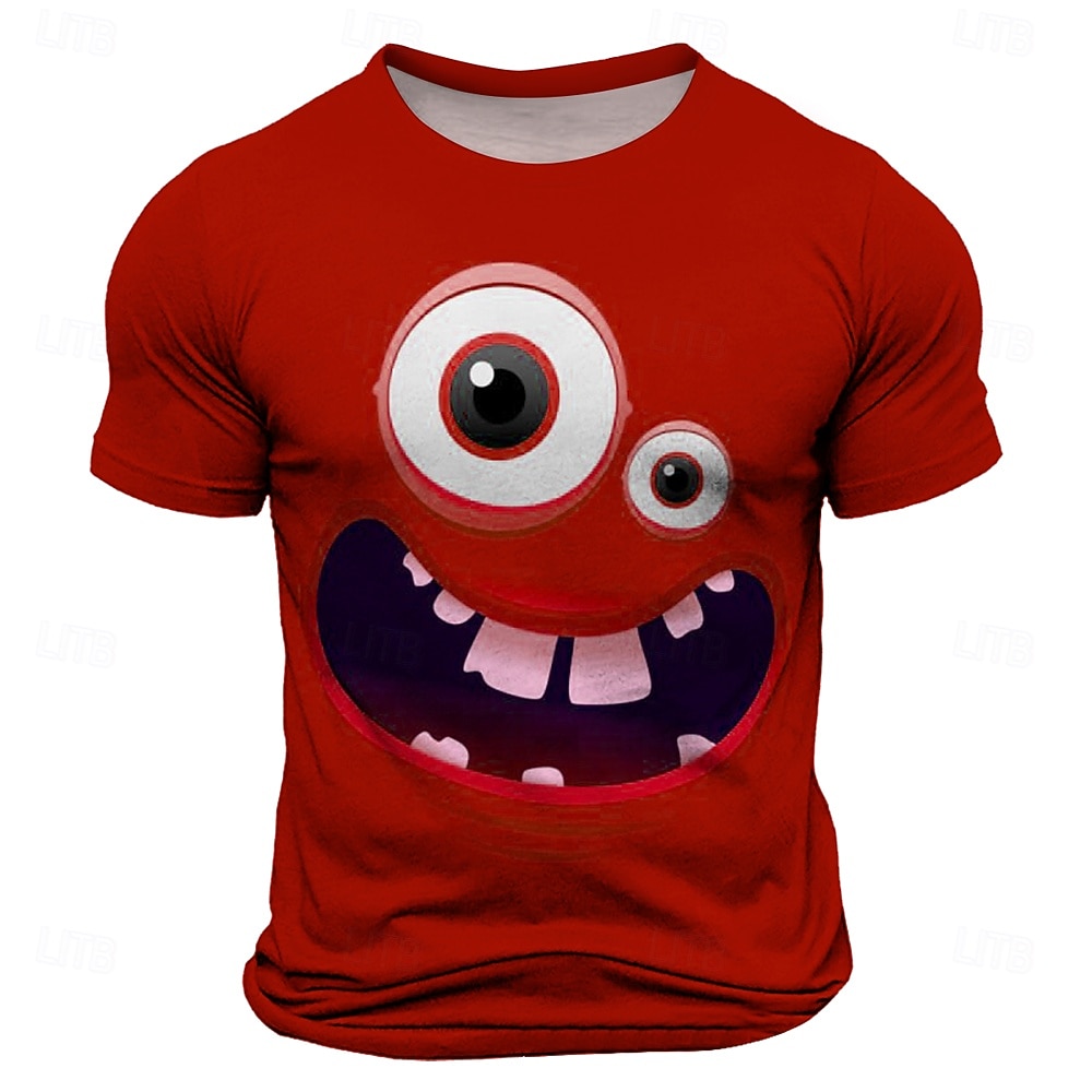 Herr 3D Print 3D Le ansikte T-shirt Kortärmad T-shirt 3D-tryck Rund hals Skjorta drivna Designer Dagligen Nattklubb Fest Rubinrött Grön Sommar Vår Kläder S M L XL XXL XXXL 2026 - $19.49 –P5