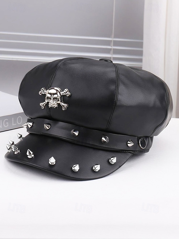 Femmes Beret Tissu en polyester faux cuir Punk ancien Style Gothique Automne Hiver Toutes saisons de 2025 ? $18.99 –P3