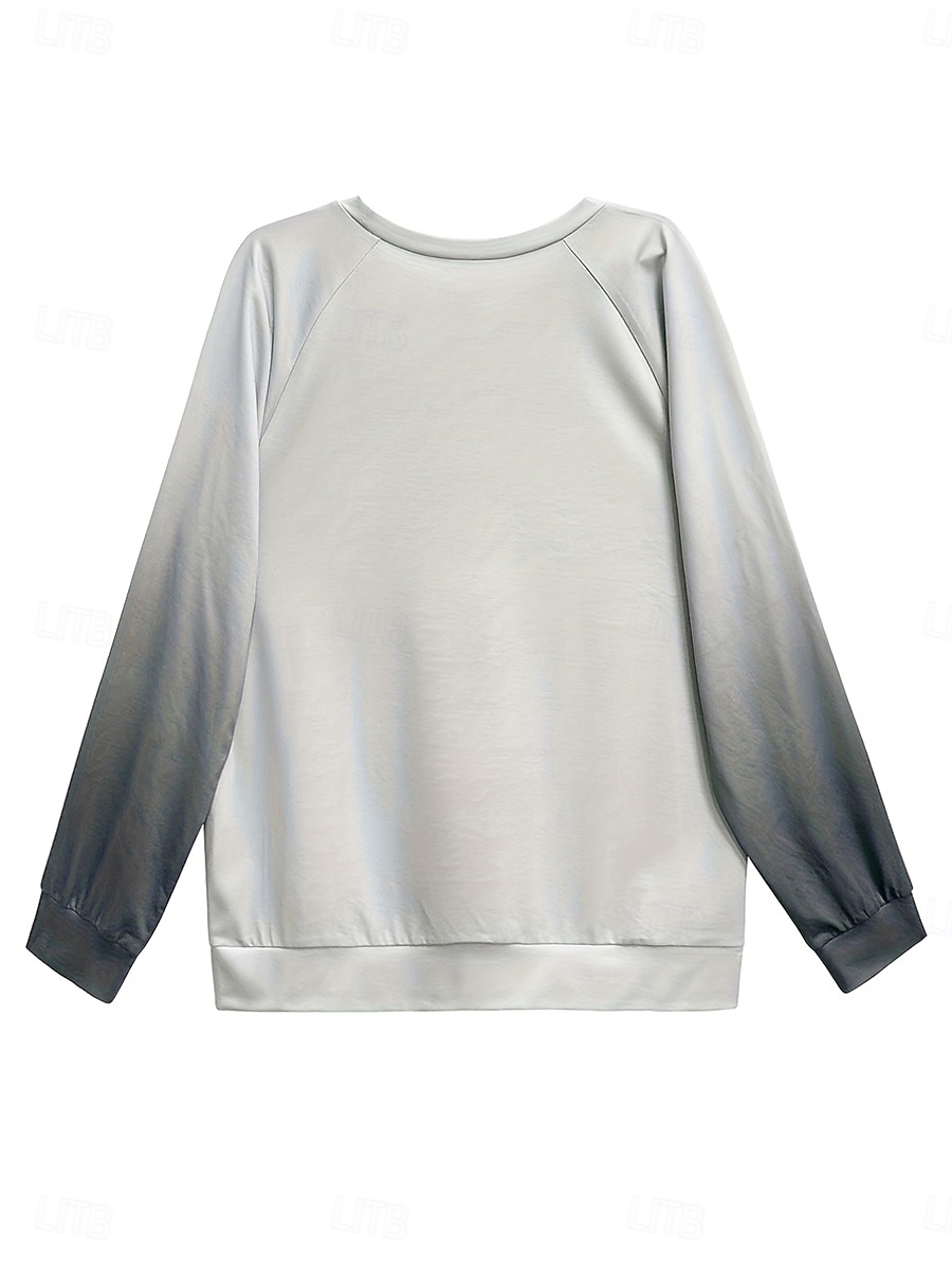 Damen Pullover Sweatshirt Patchwork Druck Grafik Tiermotiv Katze Warm Aktiv Vintage Langarm Rundhalsausschnitt Normale Oberteile Lässig Straße Alltagskleidung Khaki Grau Frühling Herbst Winter 2026 - $28.99 –P3