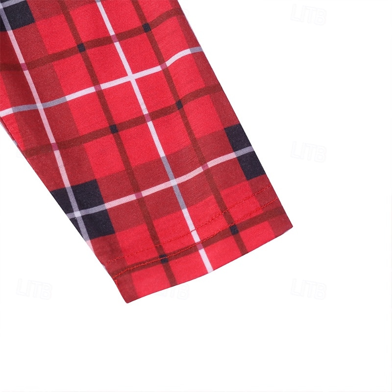 Olhar de família Pijamas Xadrez Casa Imprimir Vermelho Manga Longa Ativo Roupas Combinando de 2025 por €23.72 –P11