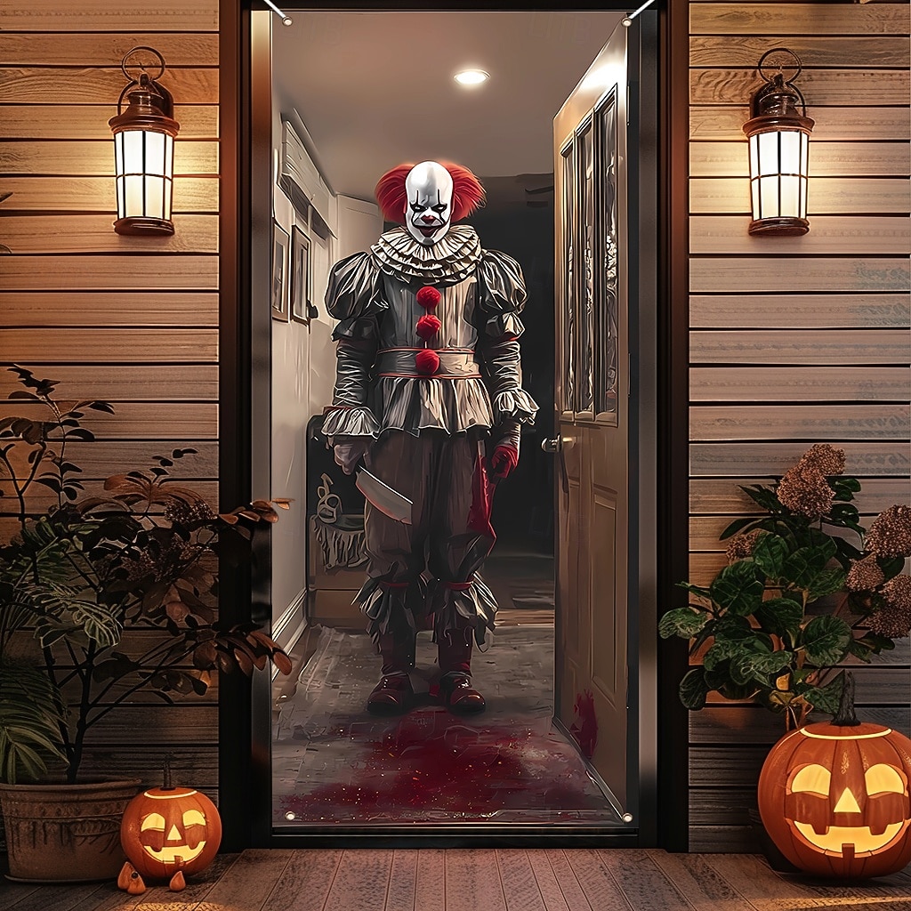 Kryt dveří Venkovní bannery Klaun 3D Temný punk gotický Večírek Outdoor Střelecké pozadí Vchodové dveře Veranda na zdi Bytové dekorace 2025 - $16.99 –P5