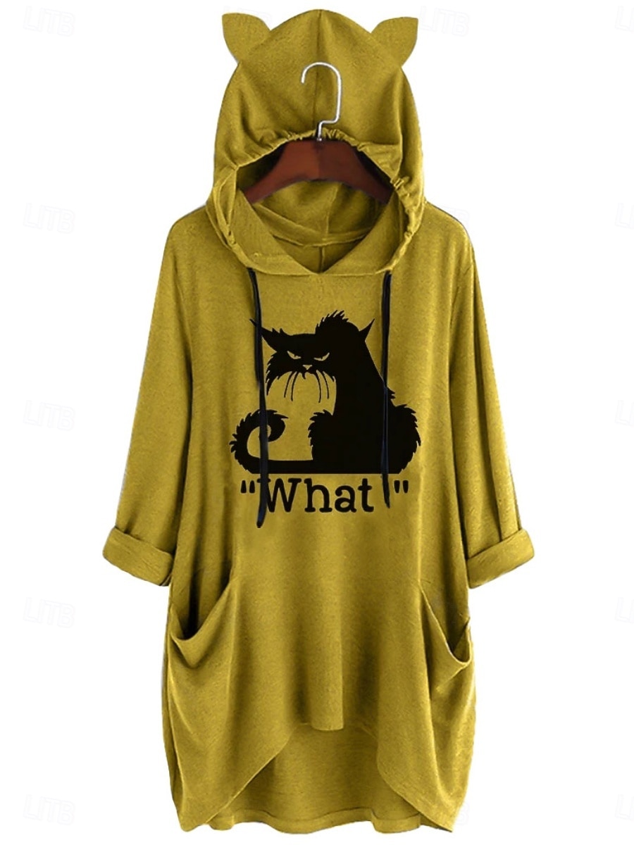 Femmes Sweat à capuche Uni Streetwear Occasionnel manche longue À capuche Hauts Réguliers Rue Fête Avec Poches Imprimé Jaune Rose Claire Bleu Gris Automne Hiver de 2025 ? $22.99 –P7