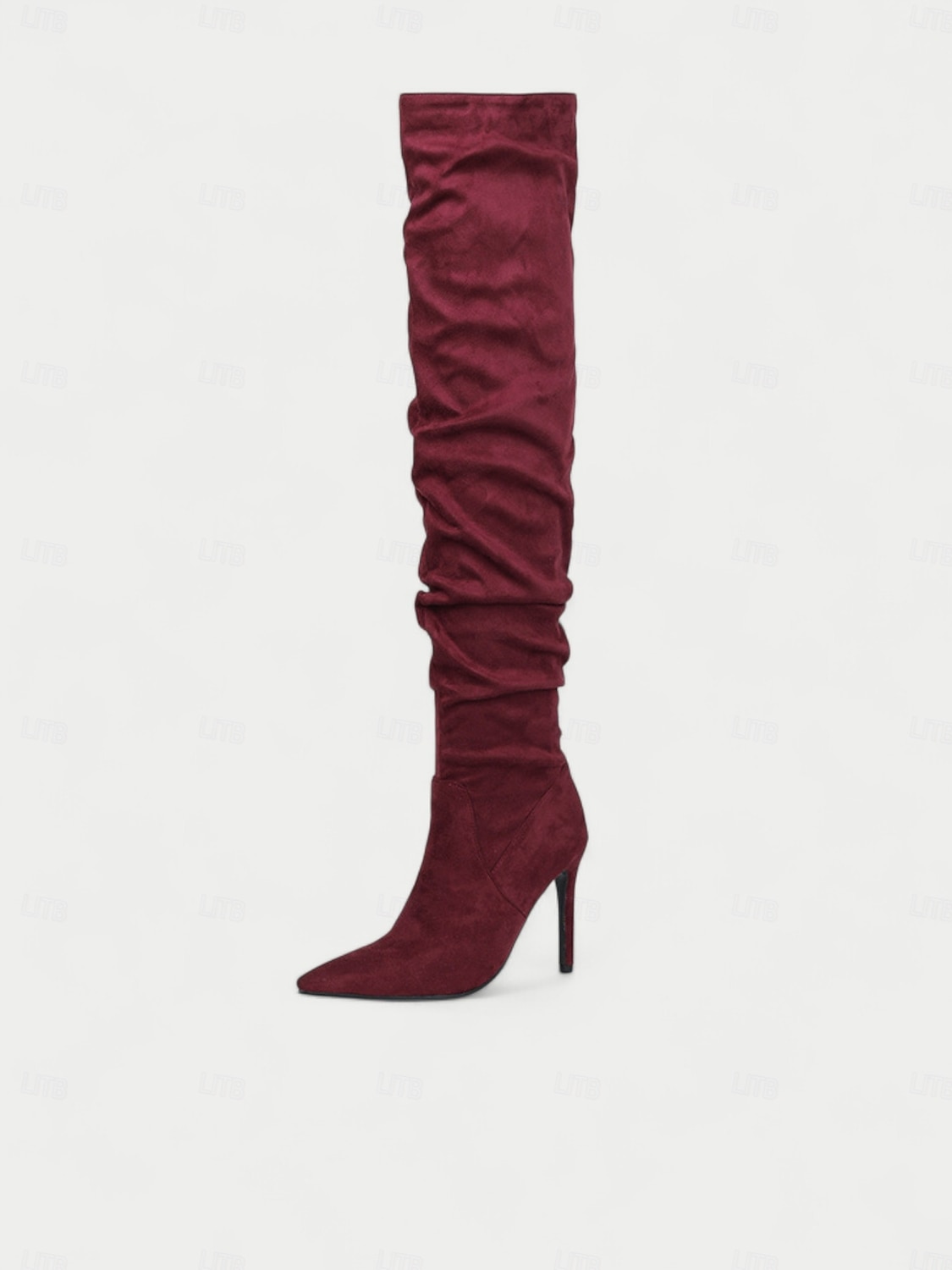 Bottes hautes pour femmes, style jambe large, convertibles au-dessus du genou, bottes à talon aiguille à bout pointu en daim pour des tenues de mode décontractées urbaines de 2025 ? $69.99 –P13
