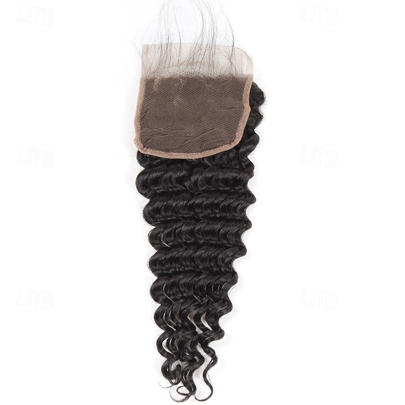 Extensions de cheveux brésiliens ondulés, lot de 3 mèches avec fermeture en dentelle 4x4, 25,4 à 71,1 cm, pour femmes noires de 2025 ? $222.99 –P4
