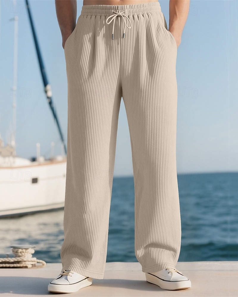 Pánské Tepláky Kordurové kalhoty Kalhoty Tepláky s rovnými nohama Šňůrky Kapsy Elastický pas Bez vzoru Pohodlné Outdoorové sporty Denní Módní Na běžné nošení Vojenská zelená Černá Lehce elastické 2026 - $18.99 –P15