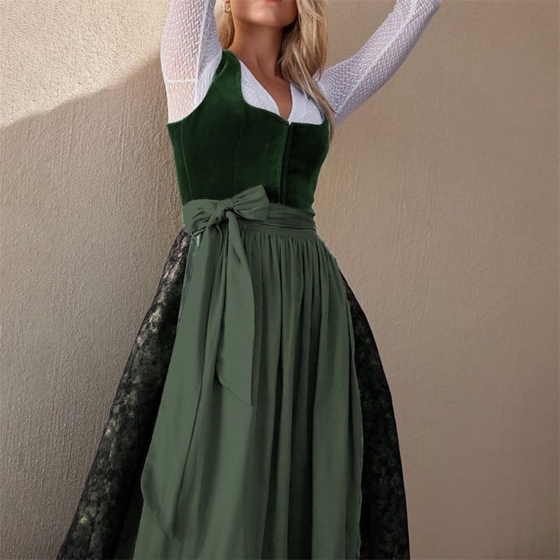 Birra Oktoberfest Oktoberfest Vestito Dirndl Abiti tradizionali Lunghezza Midi Cameriera Bavarese Tedesco Prati Per donna Carnevale Feste Festa della birra Panno in stile tradizionale Senza camicetta del 2026 a $68.99 –P7