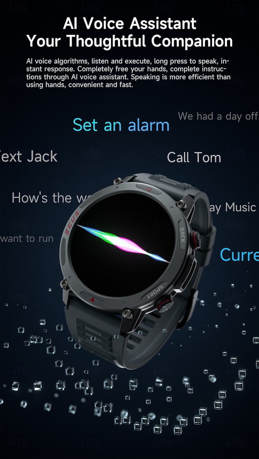 LOKMAT ZEUS 4 PRO Умные часы 1.43 дюймовый Смарт Часы Bluetooth Контроль температуры Педометр Напоминание о звонке Совместим с Android iOS Женский Мужчины 2025 - $42.99 –P6
