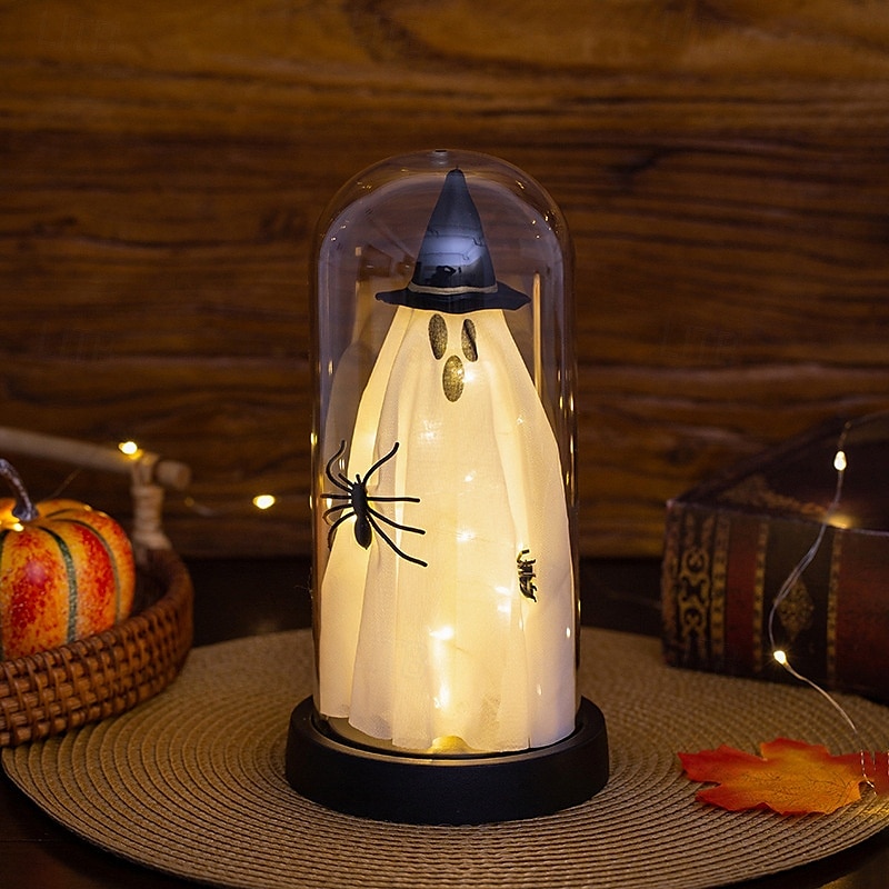 2025年 1個 21.5cm ハロウィン 光る魔法使いの帽子 ゴースト スパイダー 透明カバー 小型ナイトライト 屋内・屋外パーティー レストラン お祝いの雰囲気 装飾ライト 単三電池ボックス  コレクション – $9.99 –P2