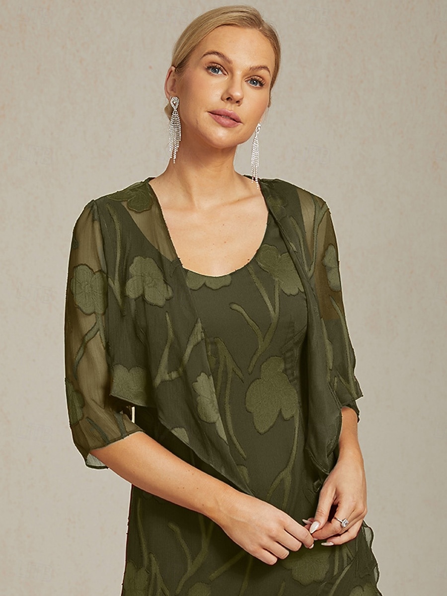 Women's Shrugs Solid Color Elegant Stylish Basic 3/4 Length Sleeve Crew Neck Asymmetrical Square Neck Crop Tops Wedding Guest Beach Wedding Olive Summer Spring Fall 2026 - $43.99 –P2