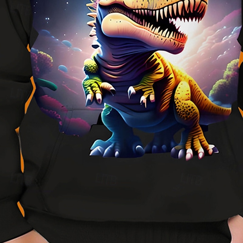 Halloween Pojkar 3D Dinosaurie Huvtröja Långärmad Vår Höst Mode Streetwear Barn 4-12 år Huva Utomhus Ledigt Dagligen Normal 2025 - $18.99 –P3