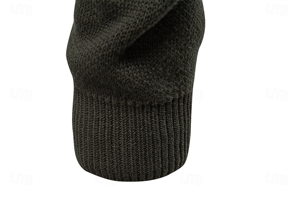 Męskie Sweter Rozpinany Sweter Fair Isle Robić na drutach Zwykłe topy Zapiąć na zamek błyskawiczny Geometryczny Golf Święta Sweter rozpinany Urlop Codzienny Odzież Wiosna Jesień Granatowy Khaki S M L 2025 - $50.99 –P16