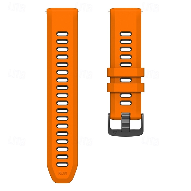 Klokkerem til Garmin Forerunner 570 47 mm/265 (musikk)/255 (musikk)/Venu 3/Vivoactive 4 Marq Descent Quatix 22 mm silikonrem i rustfritt stål, tofarget 2025 - $15.99 –P6