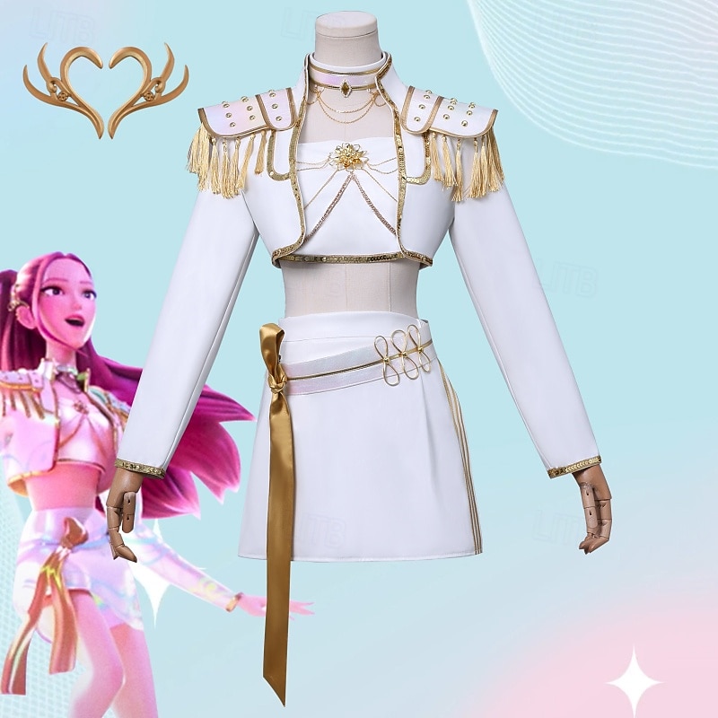 kpop cacciatori di demoni idol mira rumi zoey huntrix costume travestimento idolo virtuale film cosplay per ragazze bambini halloween carnevale spettacolo comic con anime expo del 2025 a $129.99 –P2