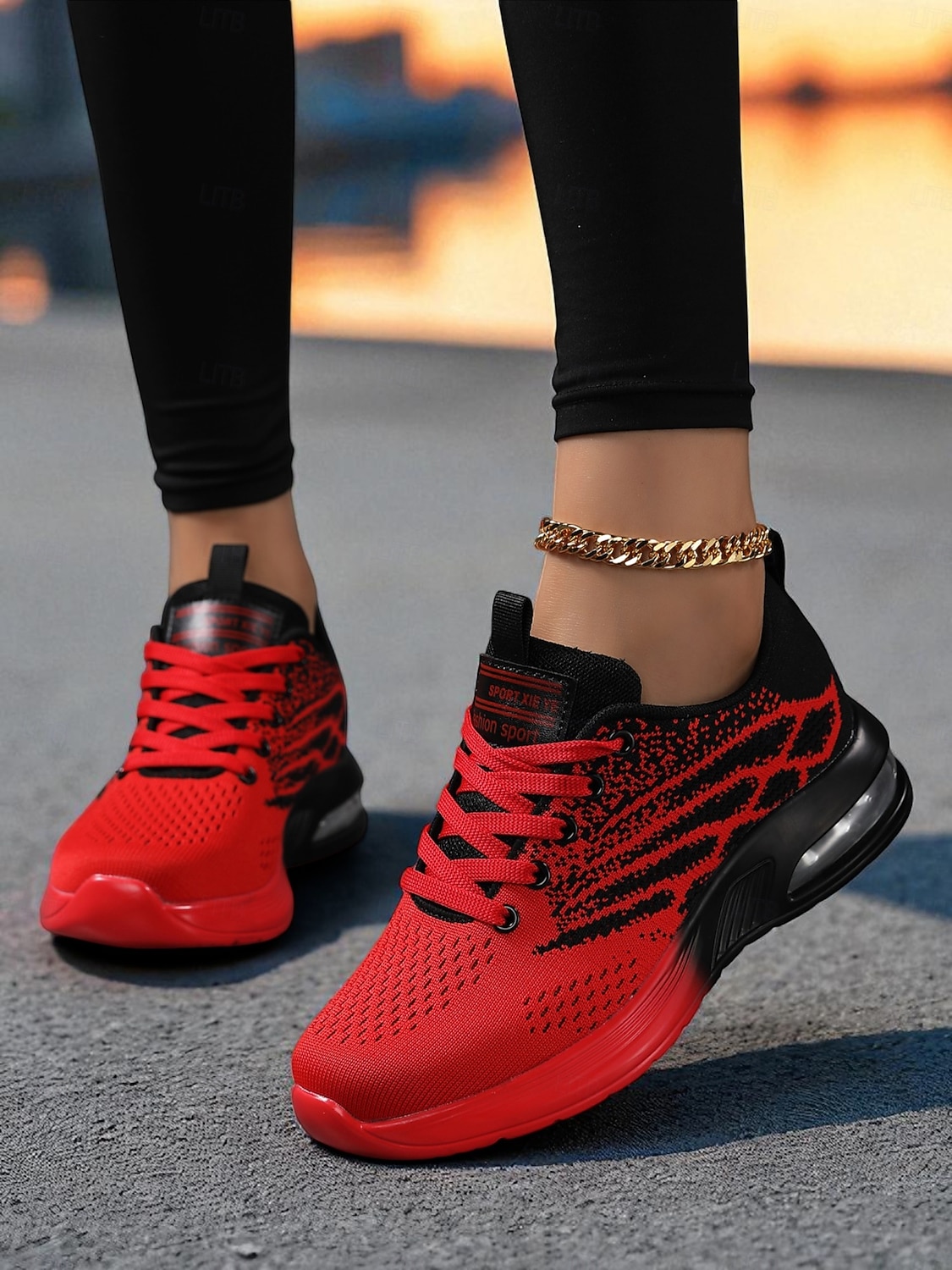 női flyknit futócipők – könnyű, fűzős sportcipők edzőterembe, kocogásra és utcai viseletre 2025 - $29.99 –P4