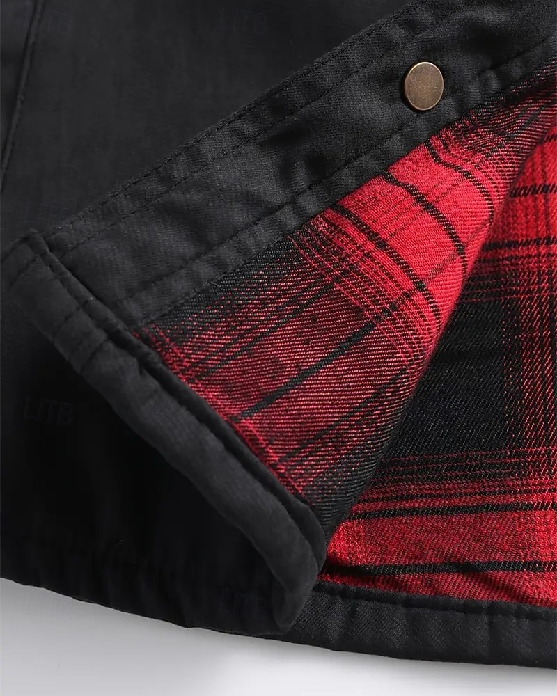 Herren Leichte Jacke Cargo-Jacke Freizeitjacke Urlaub Täglich Atmungsaktiv Tasche Herbst Winter Einfach Mode Klassisch Revers Regulär Schwarz Blau Khaki Jacken 2026 - $53.99 –P6
