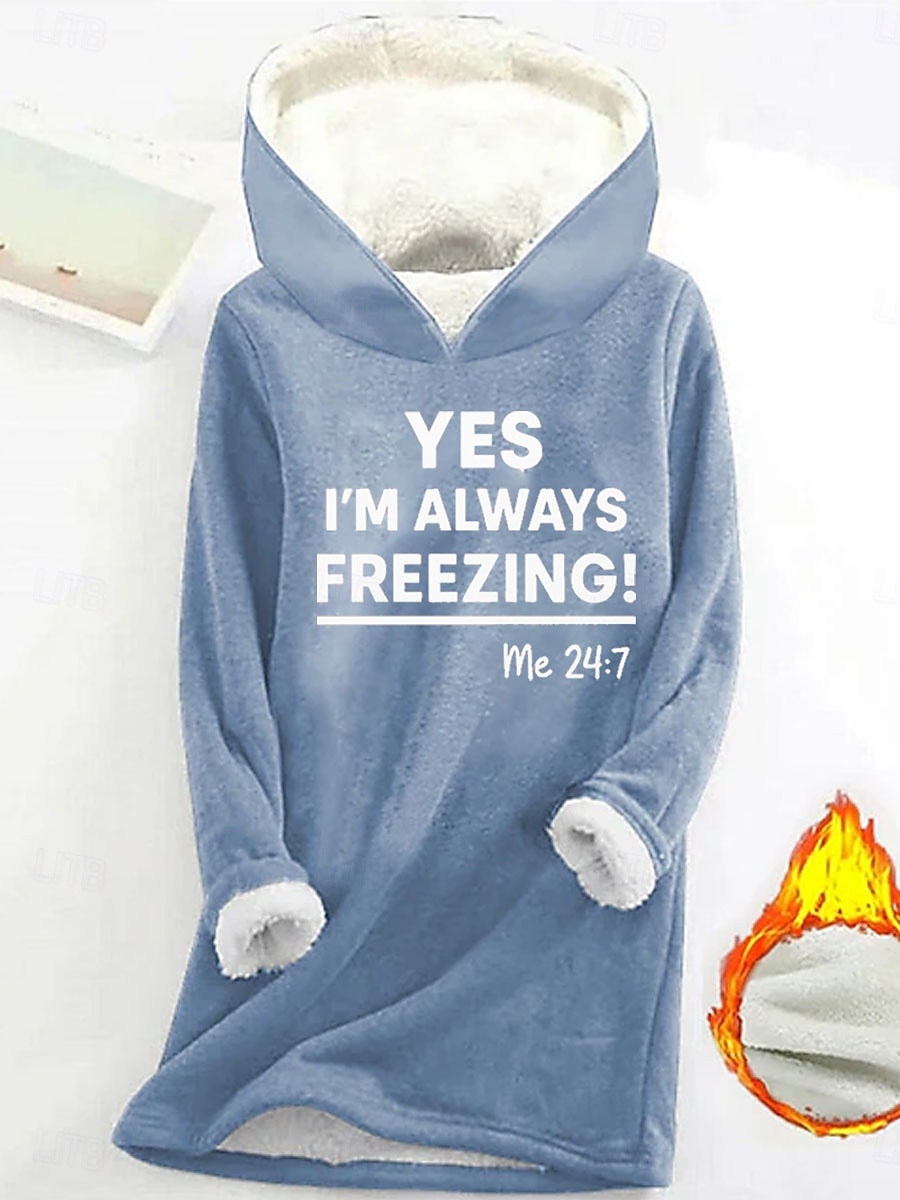 Naisten Pullover-huppari Kuvitettu Kirjain Vapaa-aika Comfrt Pitkähihainen Hupullinen Pitkät topit Katu Arkikäyttö Kausaliteetti Painettu Punastuvan vaaleanpunainen Sininen Harmaa Syksy Talvi 2025 - $28.99 –P3