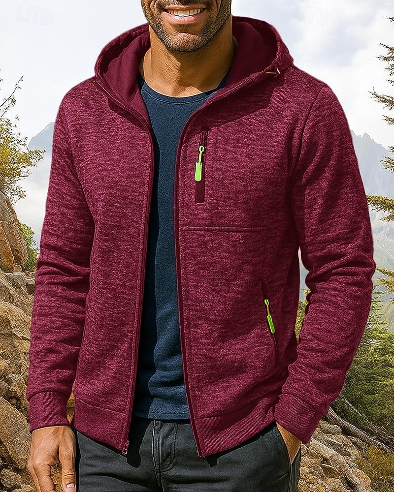Men's Hiking Jacket Sport Jacket Outdoor Thermal Hiking Outfits Hiking Clothes Winter Autumn / Fall Top Camping / Hiking / Caving Running Solid Color Dark Grey Black Army Green 2026 - $25.99 –P7