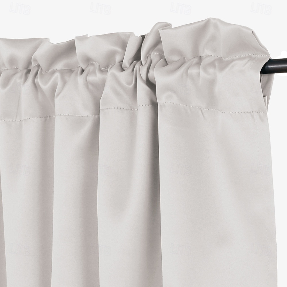 2026年 高密度の遮光無地ショートカーテン、寝室の窓用ドレープ、無地の断熱バランス、モダンでミニマリストな小さな窓用カバー  コレクション – $23.99 –P2