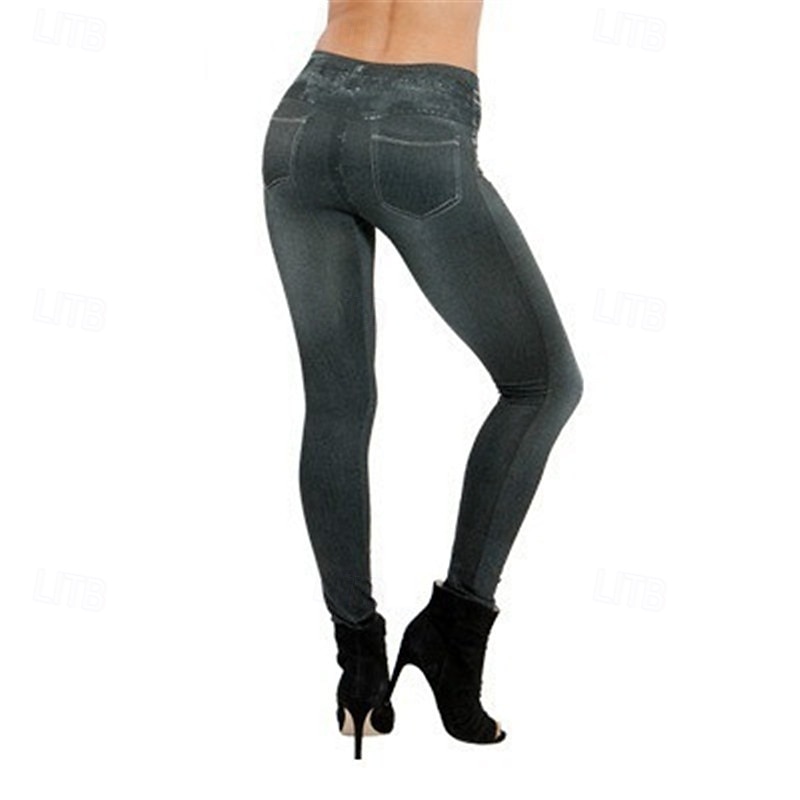 Women's Slacks Leggings Cozy Leggings Streetwear Casual Full Length Natural Plain Pocket Elastic Waist Comfy Daily Outdoor Vacation Black Blue Fall Regular Fit 2026 - $12.99 –P3