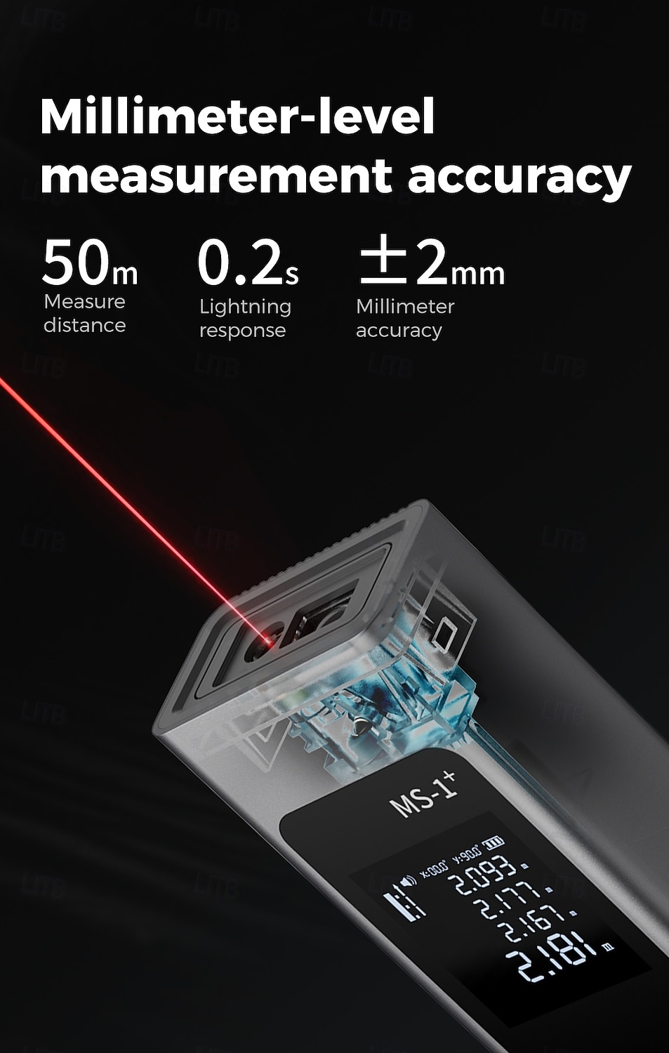 Protap mini laseravståndsmätare lätt och bärbar LCD-skärm avståndsmätare ultralång batteritid lasertyp MS-1 2025 - $46.99 –P4
