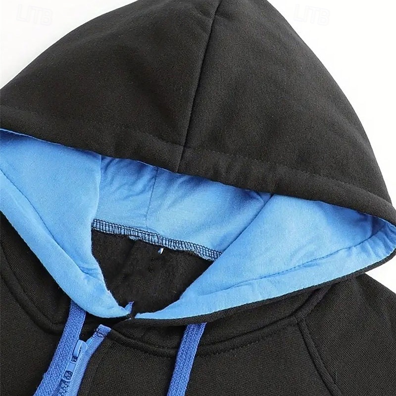 Per uomo Felpa con cappuccio Felpa con cappuccio a zip intera Felpa con cappuccio in pile Rosso bordeaux Nero Bianco Cammello Grigio Con Cappuccio Semplice Patchwork Blocco di colore Sport & Outdoor del 2025 a $23.99 –P6