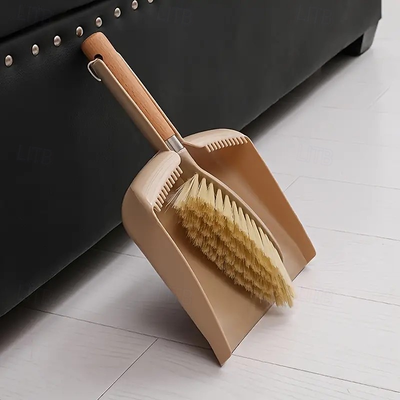 set scopa e paletta con manico in legno, kit di pulizia compatto per divani, tavoli e piccoli spazi del 2025 a $15.99 –P4