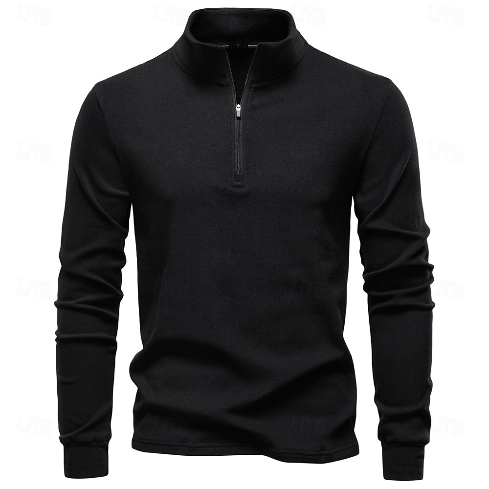 Per uomo Felpa con zip corta Nero Blu marino Blu Verde Cachi Collo Alto Semplice Lavoro Sport & Outdoor Casuale senza stampa Cool Casual Maglione Primavera Autunno Abbigliamento Felpe con cappuccio del 2026 a $26.99 –P26