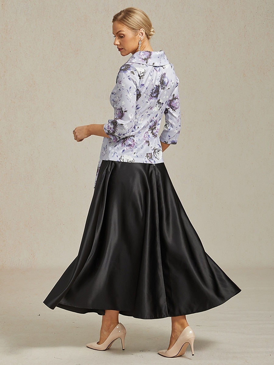 Femmes Hauts Élégants Fleuri Élégant ancien Mariage Manche 3/4 Col en V Hauts Réguliers robe demoiselle d honneur Tenue de soirée Violet Claire Printemps, Automne, Hiver, Été de 2025 ? $79.99 –P8