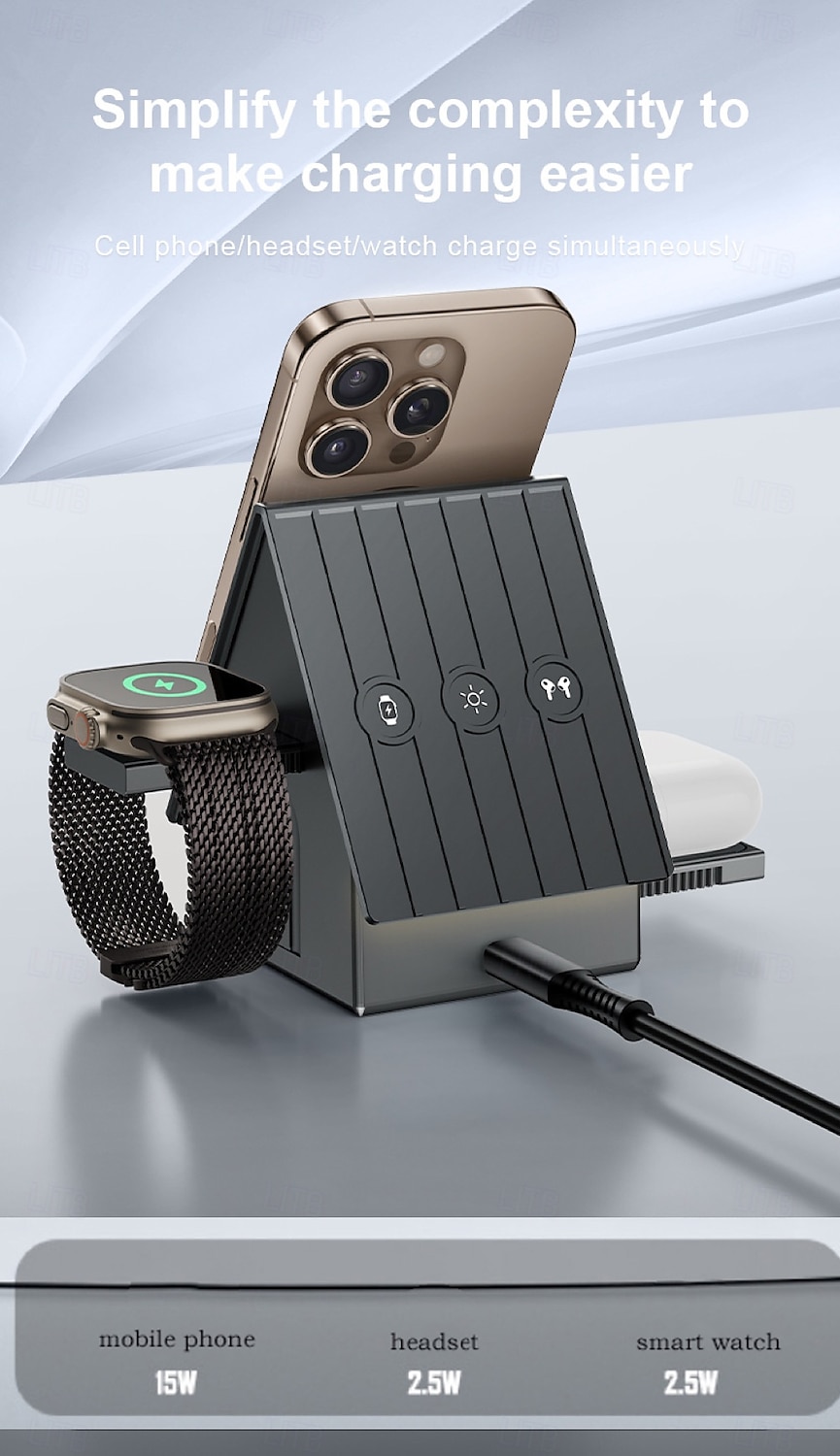 2025年 ワイヤレスチャージャー ワイヤレス充電パッド ワイヤレス充電スタンド 折りたたみ式充電ステーション MagSafe ユニバーサル 磁石バックル 用途 携帯電話 Apple Watch Series 4 AppleWatchシリーズSE / 6/5/4/3/2/1 Apple Watch Series 3  コレクション – $39.99 –P6