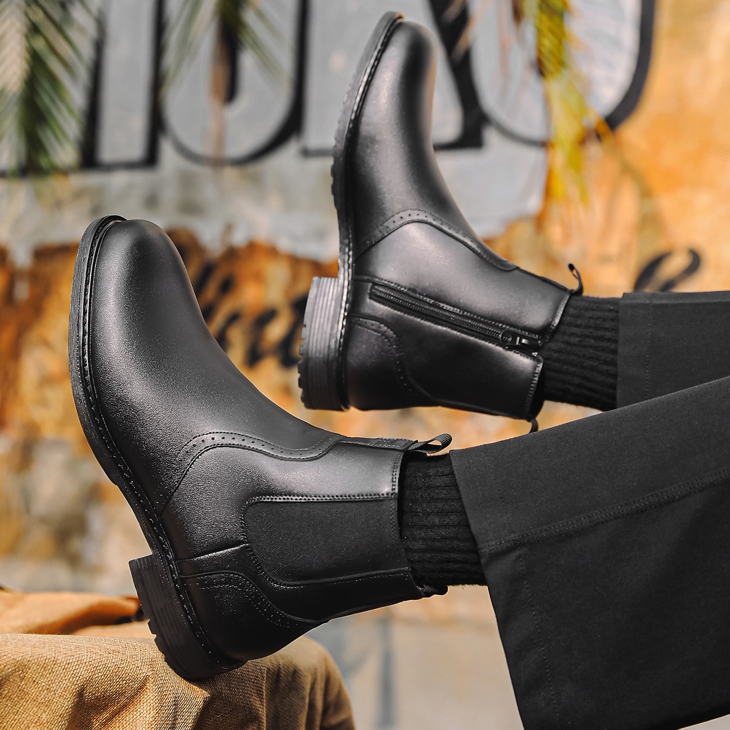 bottines Chelsea pour hommes, bottines à enfiler pour un style urbain décontracté et des tenues de tous les jours de 2025 ? $42.99 –P3