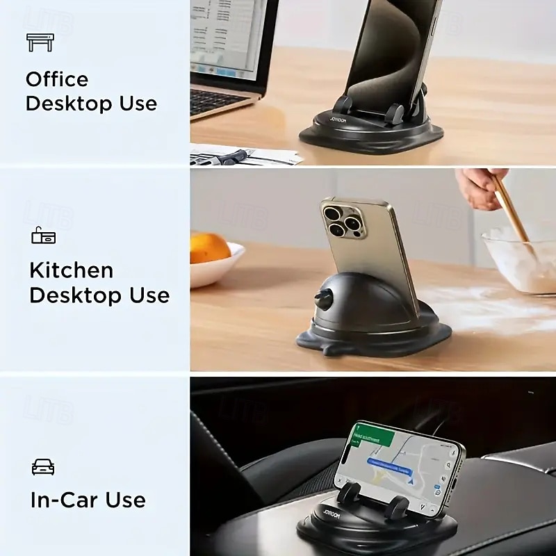 Car Phone Holder - Rotatable Dashboard Mount Non-slip Silicone Abs Material Waterproof And Heat-resistant Spring-loaded Fixing For Iphone Samsung And Smartphones 2025 - $23.99 –P2