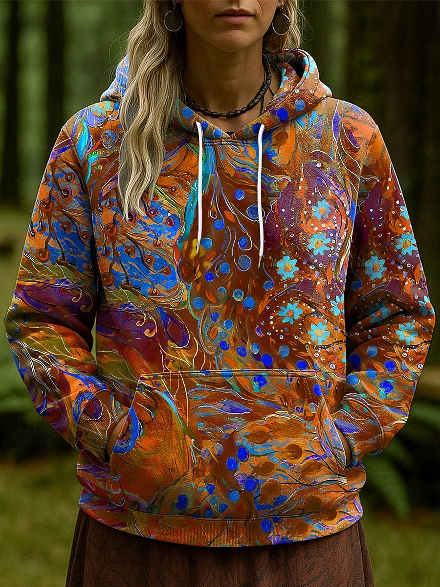 Női Pulóver Hoodie pulóver Virágos Grafika Absztrakt Alkalmi Hosszú ujj Kapucni Normál felsők Party estélyi viselet Utca Hétköznapi Arcpír rózsaszín Medence Narancssárga Lóhere Tavasz Ősz Tél 2025 - $27.99 –P3